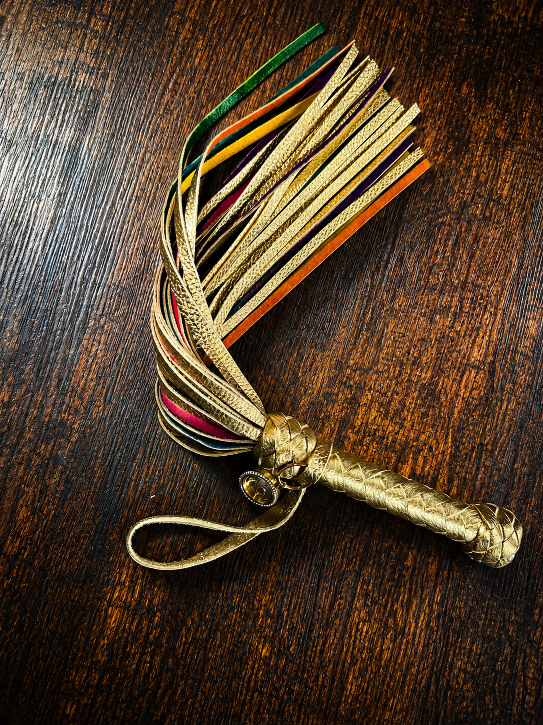 Rainbow and gold flogger