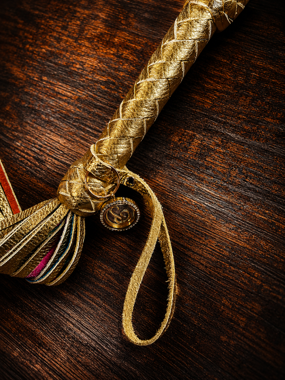 Rainbow and gold flogger