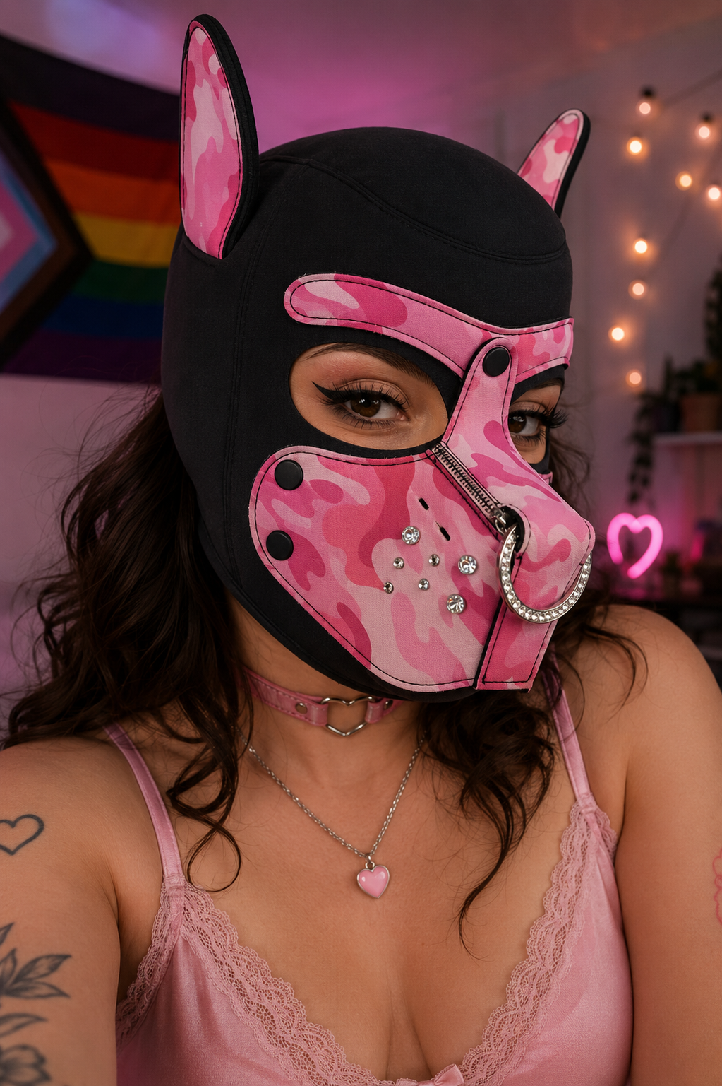 Pink camo PupHood￼￼