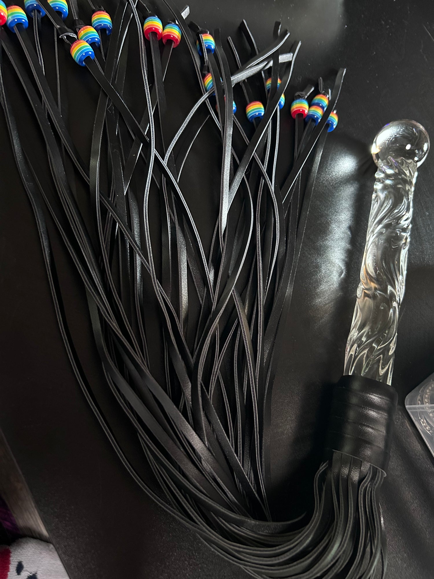 Rainbow glass flogger
