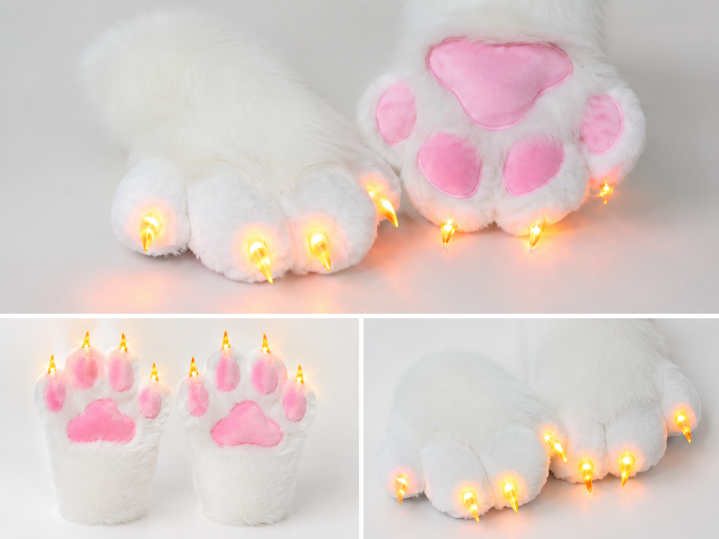 Furry paws that light up