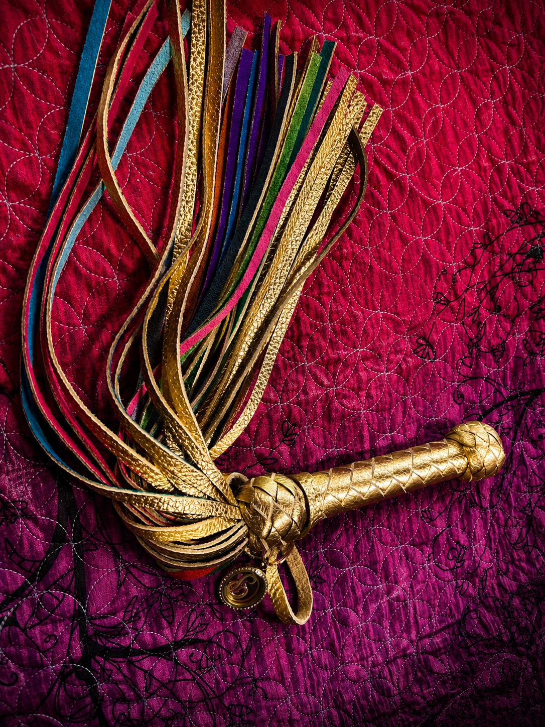 Rainbow and gold flogger