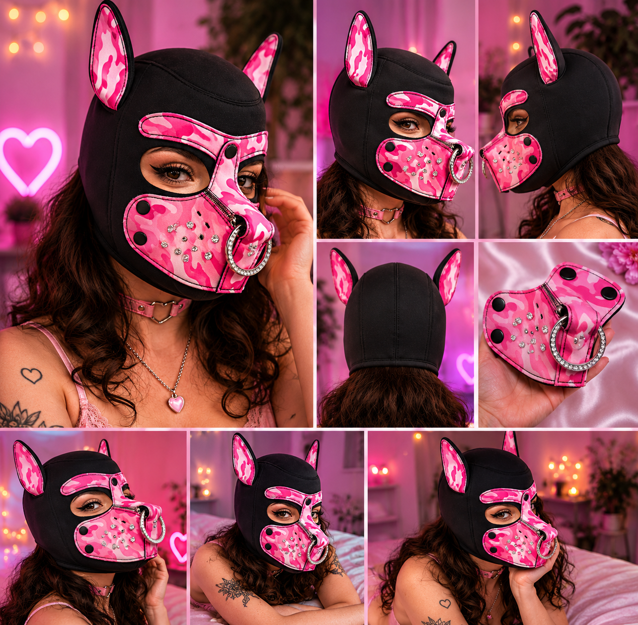 Pink camo PupHood￼￼