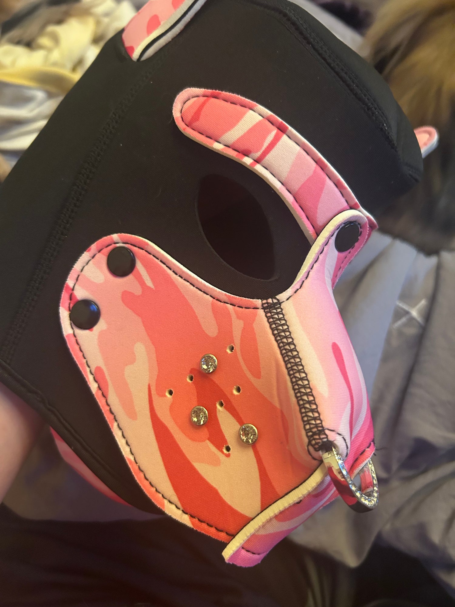 Pink camo PupHood￼￼