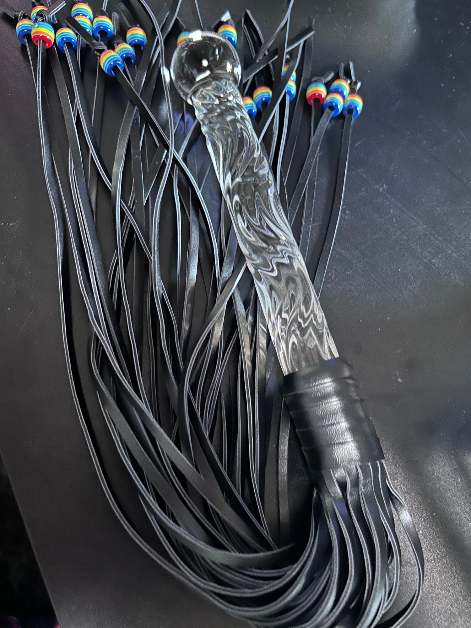 Rainbow glass flogger