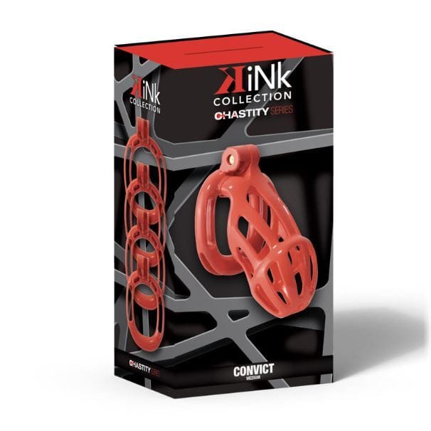 Kink chastity convict cock cage m orange