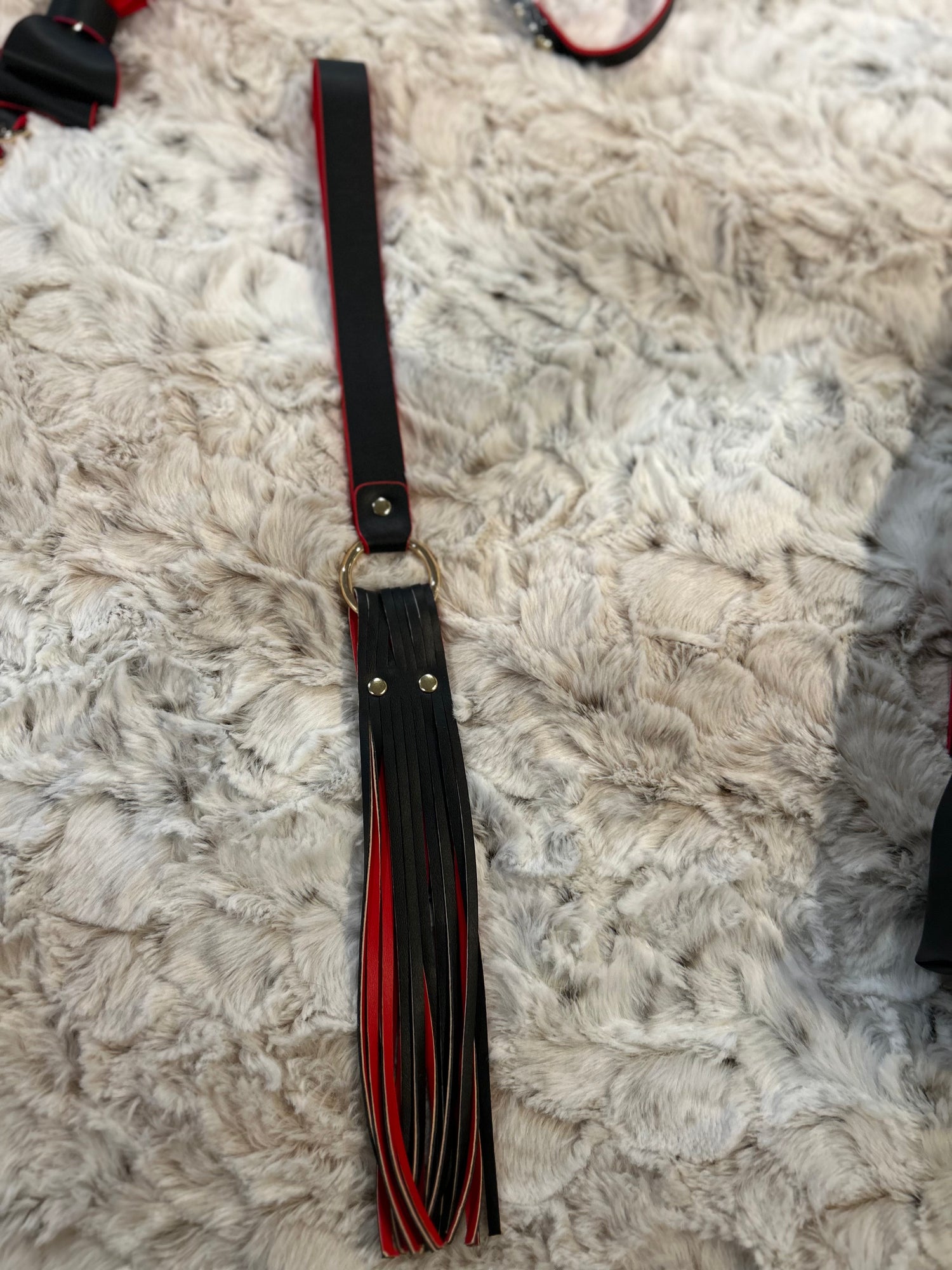 Black and Red Bow Impact and Bondage Set