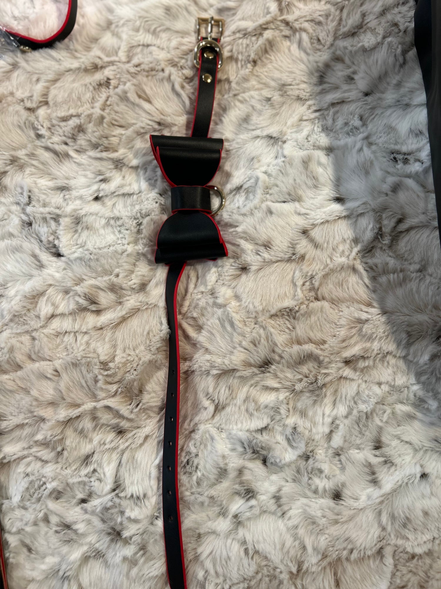 Black and Red Bow Impact and Bondage Set