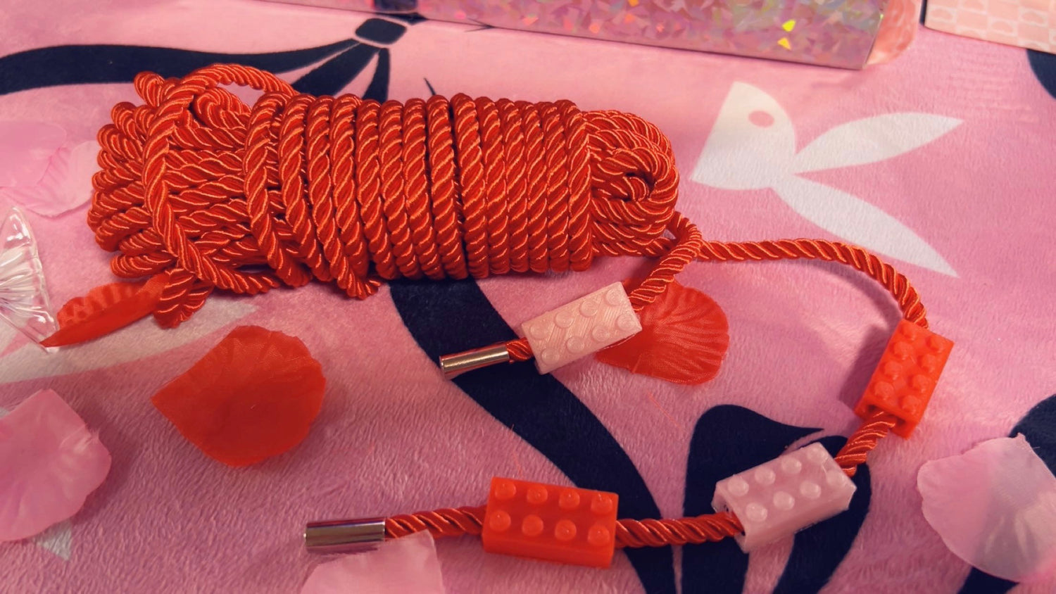 Red Rope with brick Shibari Spikes