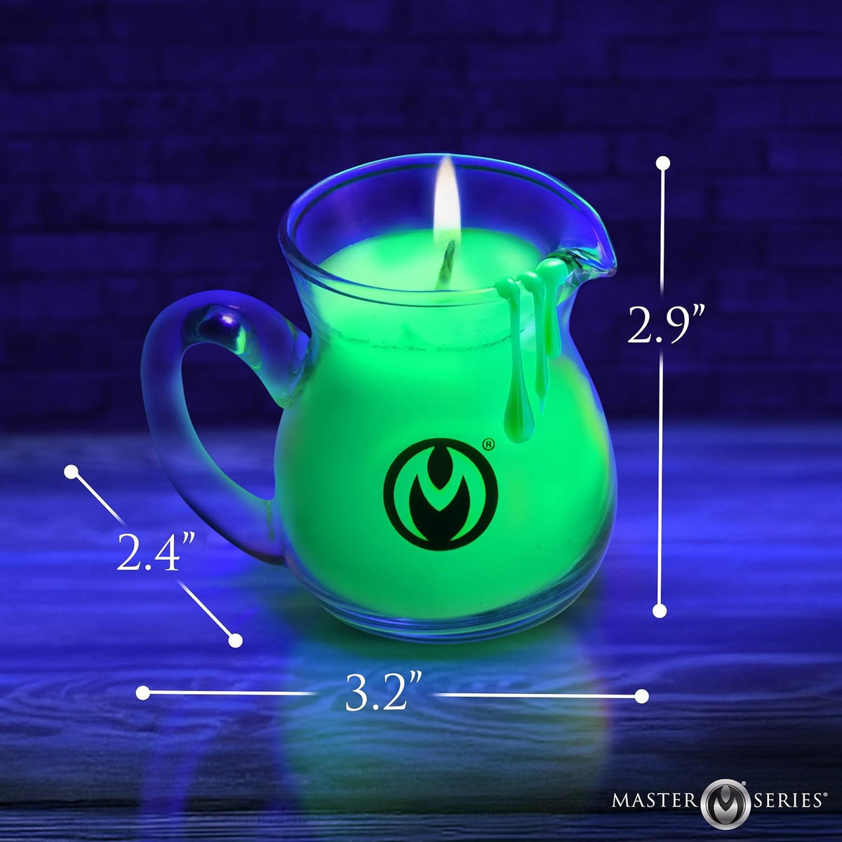 MASTER SERIES GLOW POUR DRIP CANDLE SET OF 3 BLACKLIGHT REACTIVE