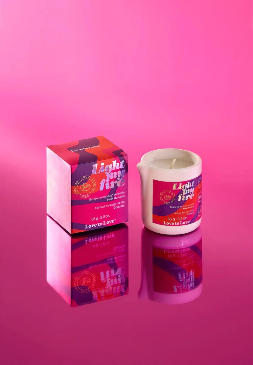 Love to Love Light My Fire Sensual Massage Candle Lotus Flower