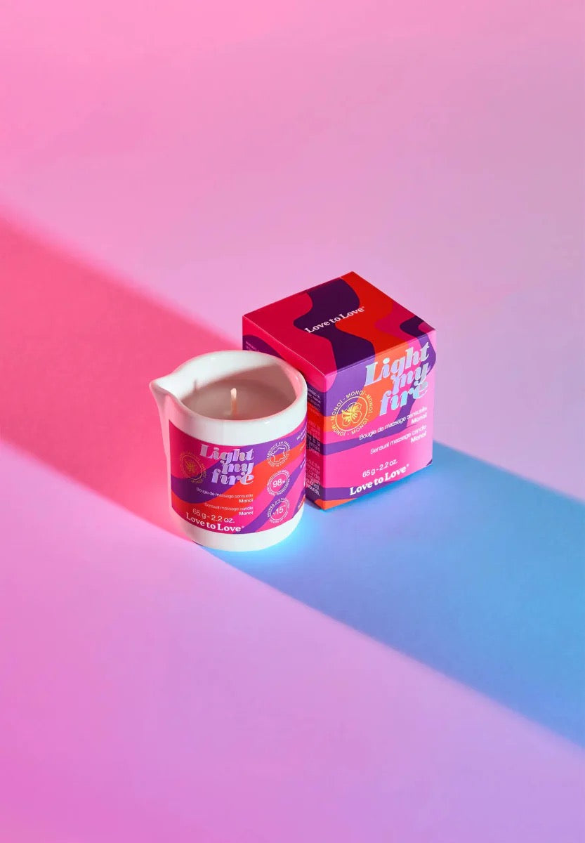 Love to Love Light My Fire Sensual Massage Candle Lotus Flower