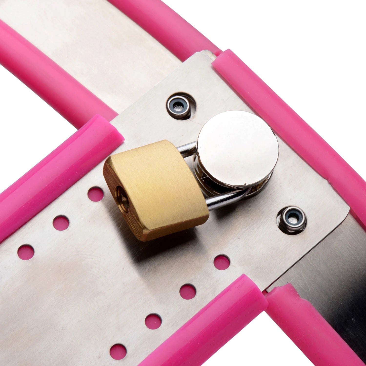 Pink Stainless Steel Adjustable Female Chastity Belt