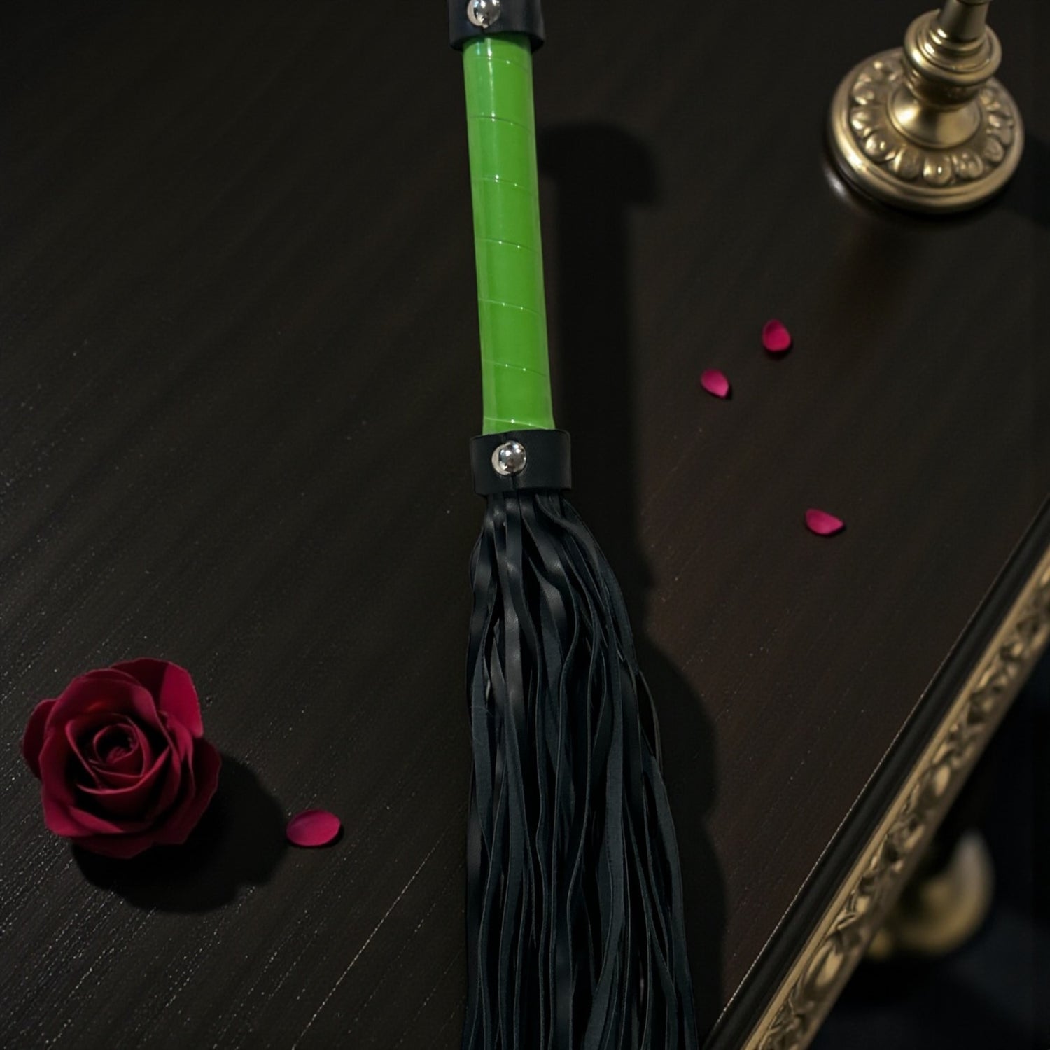 Neon Green and Black Bondage and Impact Play Kit