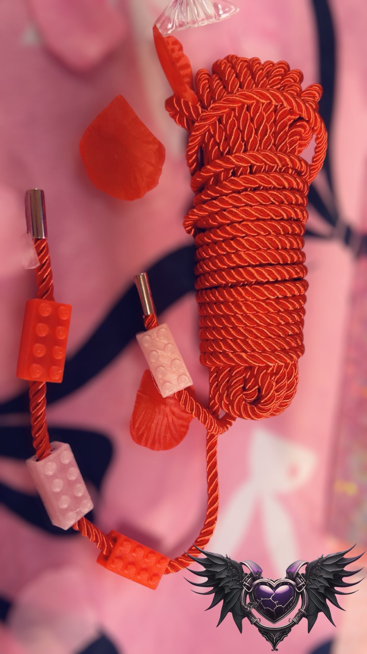 Red Rope with brick Shibari Spikes