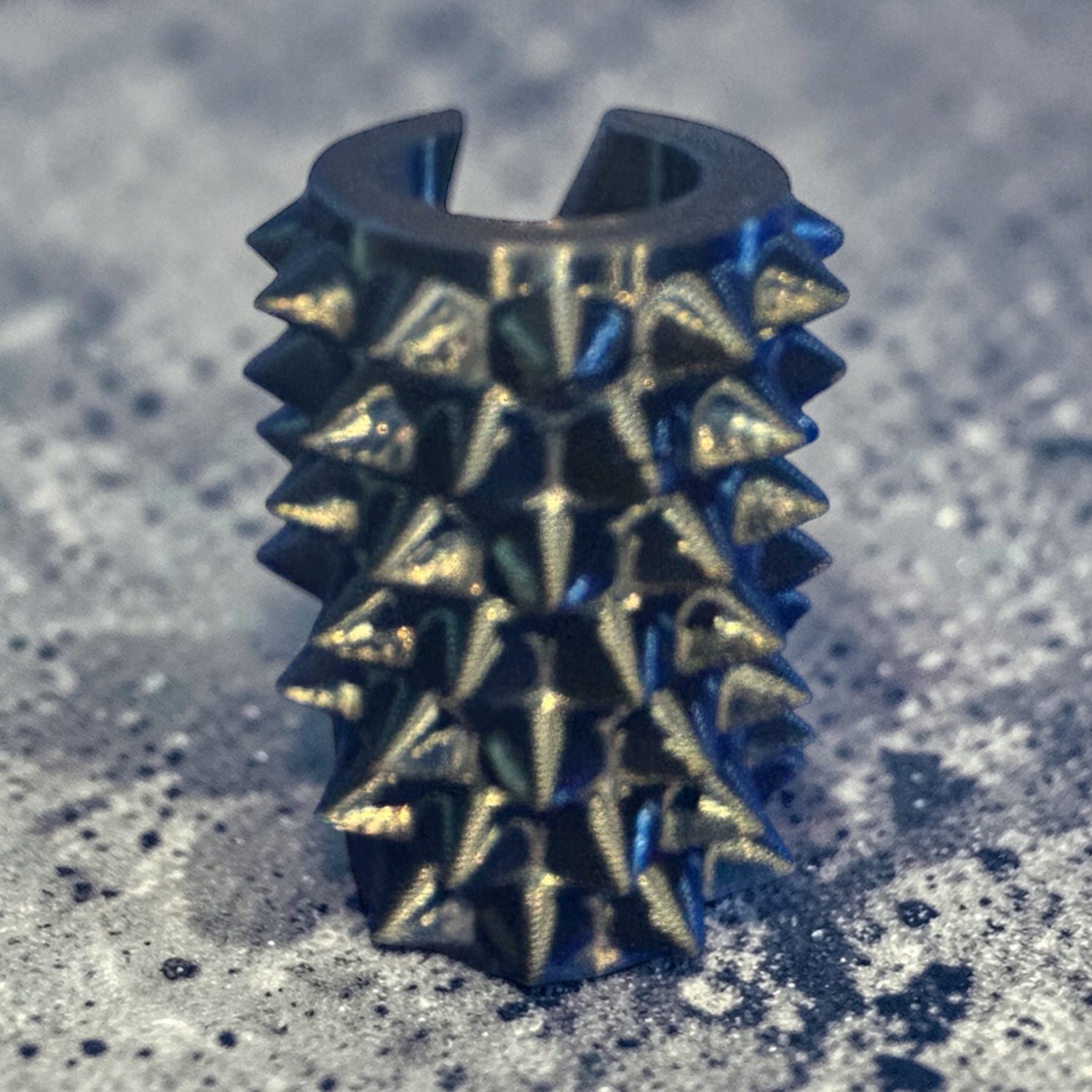 Blue and black metallic shibari spike set