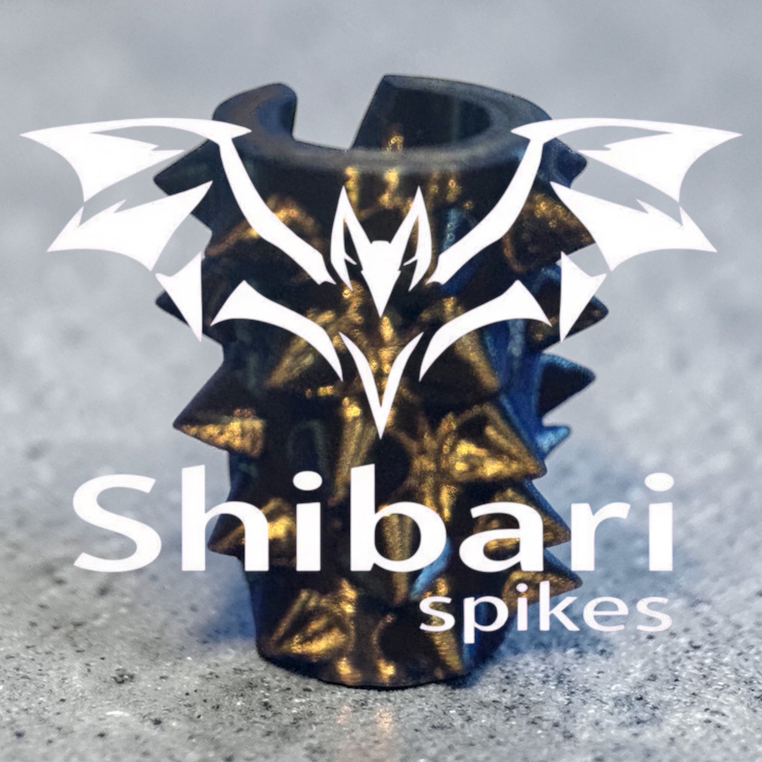 Blue and black metallic shibari spike set